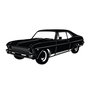 Wallity Chevrolet Nova 1972 Classic Sedan Escultura de pared de metal Negro